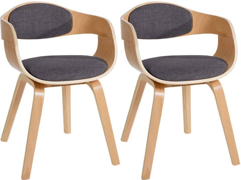 CLP Esszimmerstuhl Kingston Stoff (2er Set), Holzgestell&Polsterung von CLP