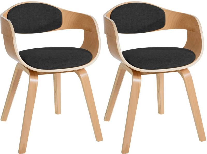 CLP Esszimmerstuhl Kingston Stoff (2er Set), Holzgestell&Polsterung von CLP