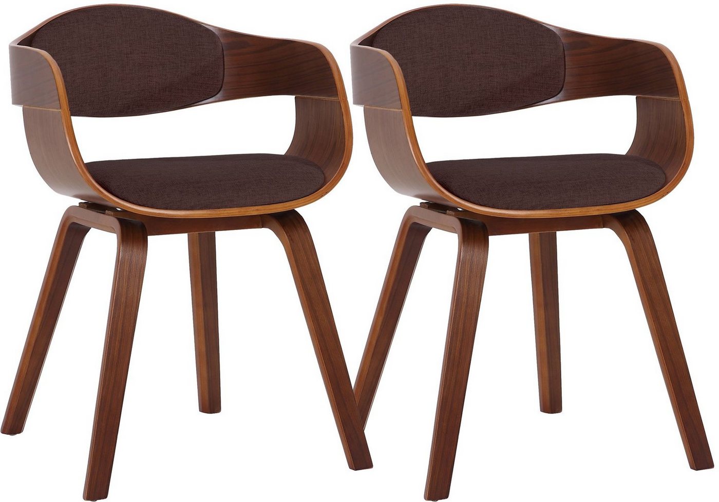 CLP Esszimmerstuhl Kingston Stoff (2er Set, 2 St), Holzgestell&Polsterung von CLP