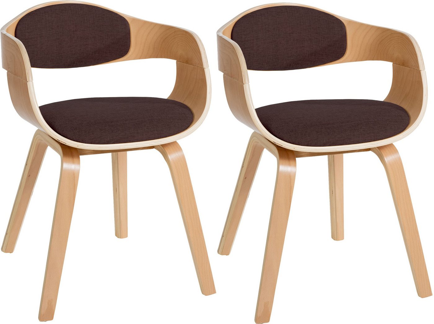 CLP Esszimmerstuhl Kingston Stoff (2er Set, 2 St), Holzgestell&Polsterung von CLP