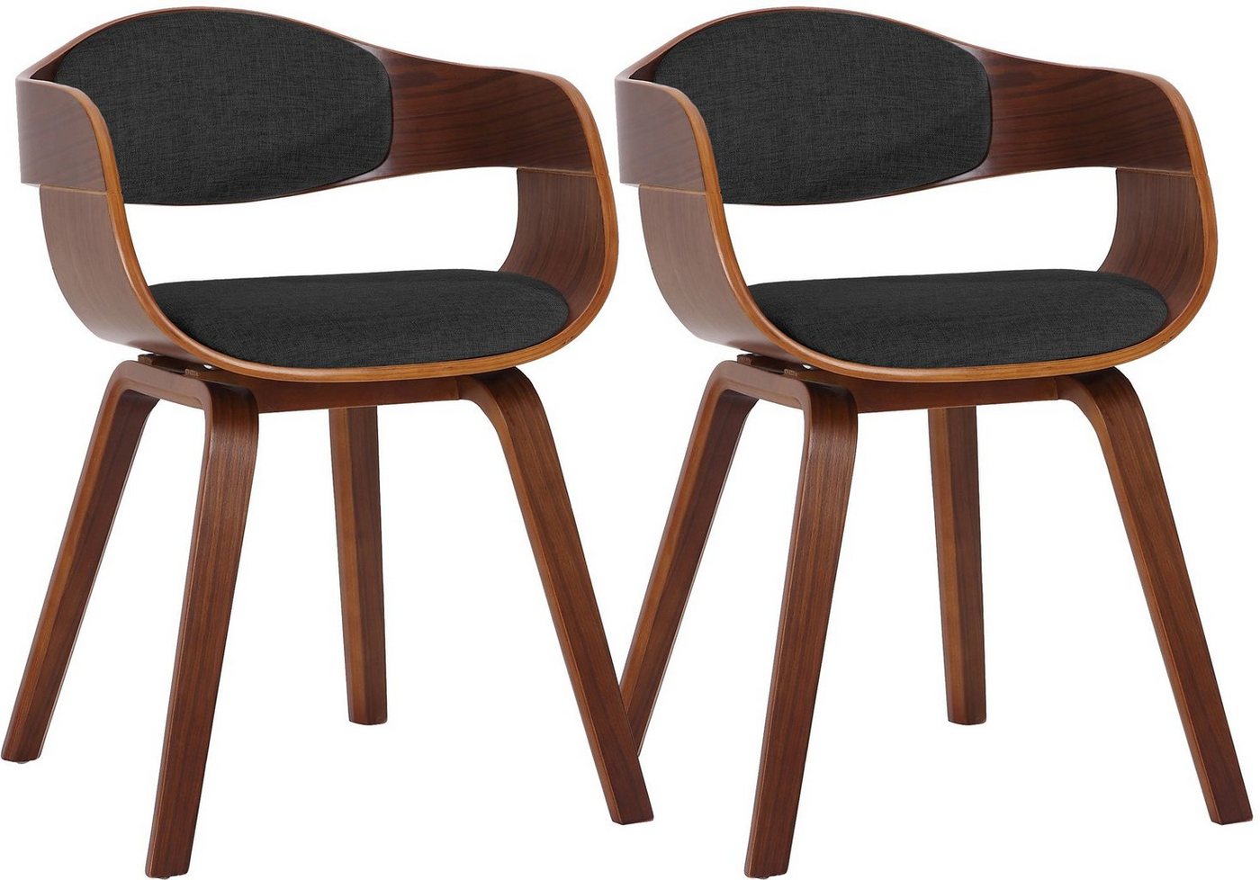 CLP Esszimmerstuhl Kingston Stoff (2er Set, 2 St), Holzgestell&Polsterung von CLP