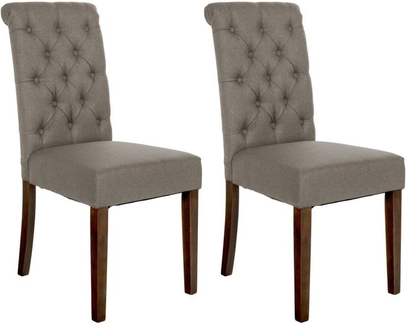 CLP Esszimmerstuhl LISBURN (2er Set), mit Lehne im Chesterfield Design von CLP