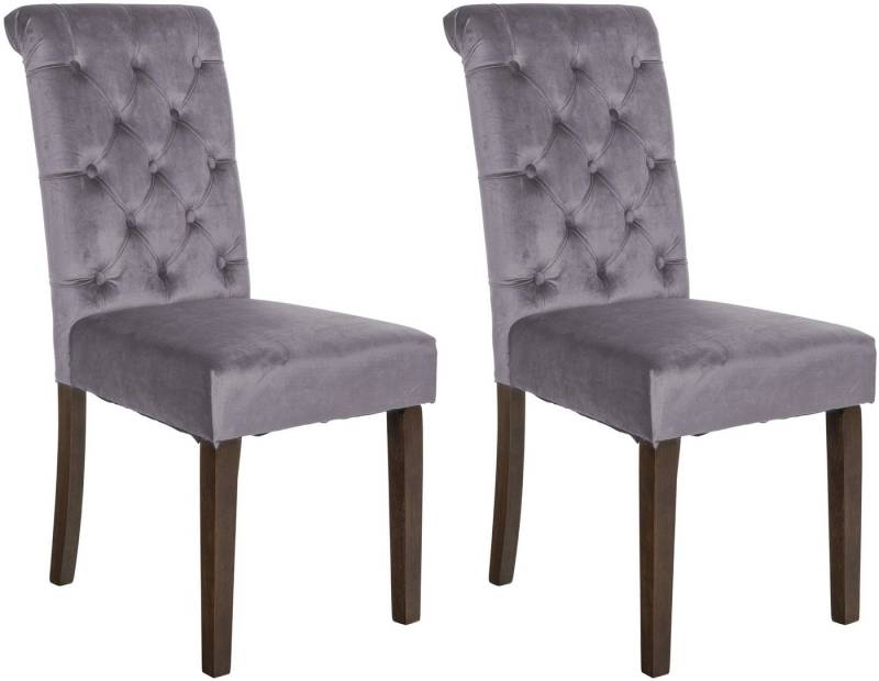 CLP Esszimmerstuhl LISBURN (2er Set), mit Lehne im Chesterfield Design von CLP