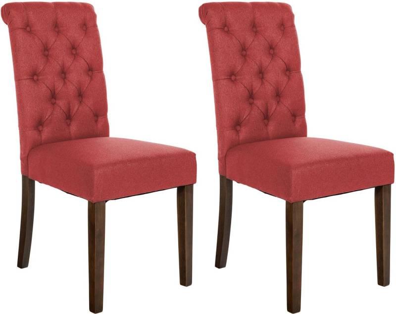 CLP Esszimmerstuhl LISBURN (2er Set, 2 St), mit Lehne im Chesterfield Design von CLP