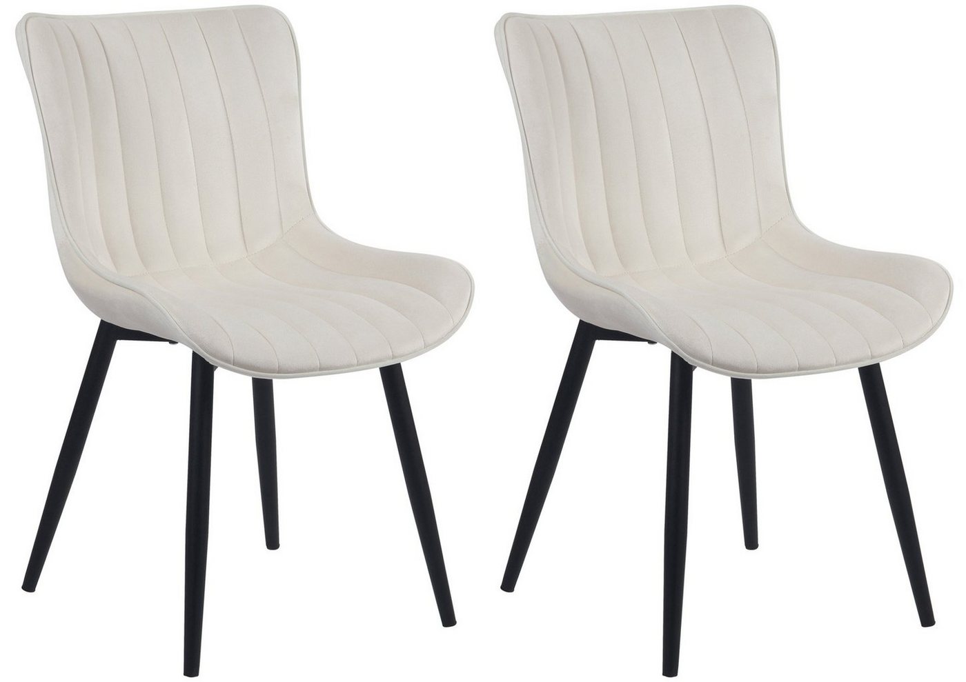 CLP Esszimmerstuhl Largo (2er Set, 2 St), gesteppte Polsterung, Metallgestell von CLP