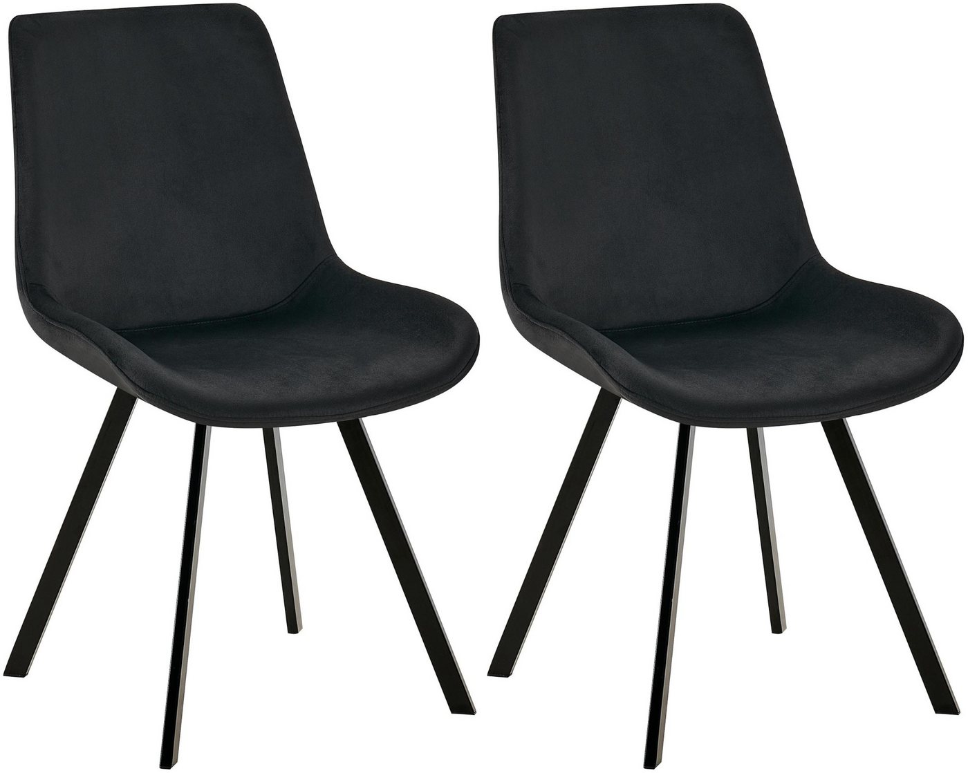 CLP Esszimmerstuhl Lewes (2er Set), mit Samt-Bezug, Stuhl um 360 Grad drehbar von CLP