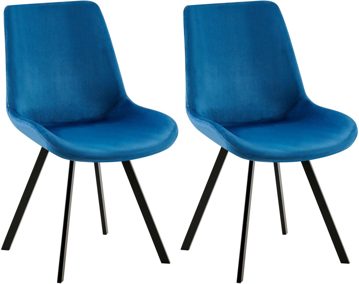 CLP Esszimmerstuhl Lewes (2er Set), mit Samt-Bezug, Stuhl um 360 Grad drehbar von CLP