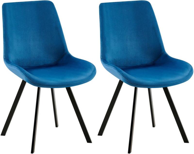 CLP Esszimmerstuhl Lewes (2er Set), mit Samt-Bezug, Stuhl um 360 Grad drehbar von CLP