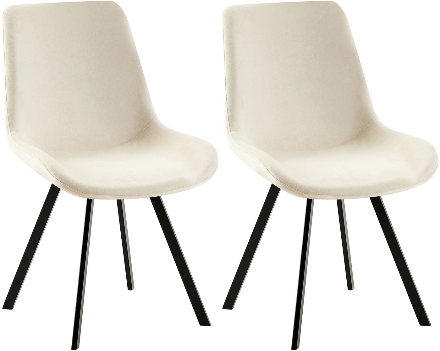 CLP Esszimmerstuhl Lewes (2er Set), mit Samt-Bezug, Stuhl um 360 Grad drehbar von CLP
