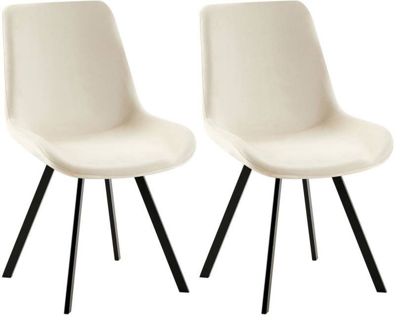 CLP Esszimmerstuhl Lewes (2er Set), mit Samt-Bezug, Stuhl um 360 Grad drehbar von CLP