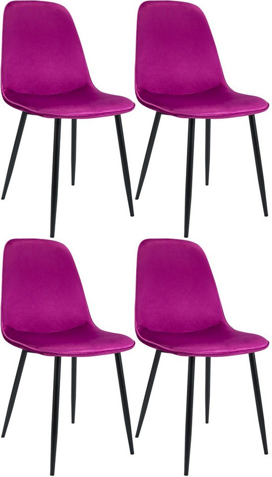 CLP Esszimmerstuhl Maryam (4er Set, 4 St), mit Vierfußgestell und Rückenlehne von CLP