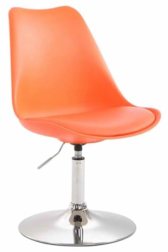 CLP Esszimmerstuhl Maverick Kunststoff I höhenverstellbarer Lehnstuhl I Drehstuhl mit Trompetenfuß I Sitzhöhe von ca. 43-48 cm, Farbe:orange, Gestell Farbe:Chrom CLP Esszimmerstuhl Maverick Kunststoff I höhenverstellbarer Lehnstuhl I Drehstuhl mit Trompetenfuß I Sitzhöhe von ca. 43-48 cm, Farbe:orange, Gestell Farbe:Chrom von CLP