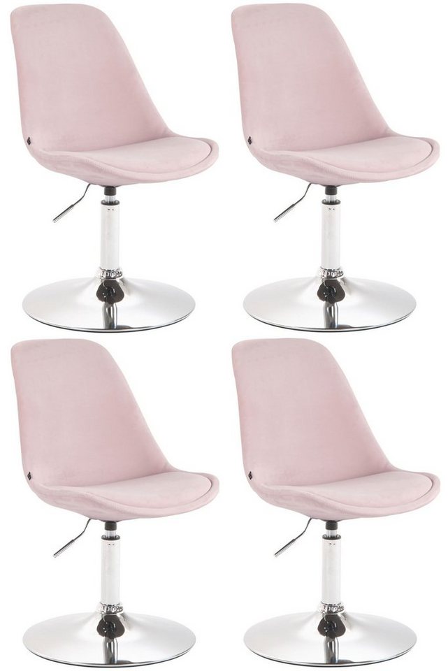 CLP Esszimmerstuhl Maverick Samt (4er Set, 4 St), dreh- & höhenverstellbar von CLP