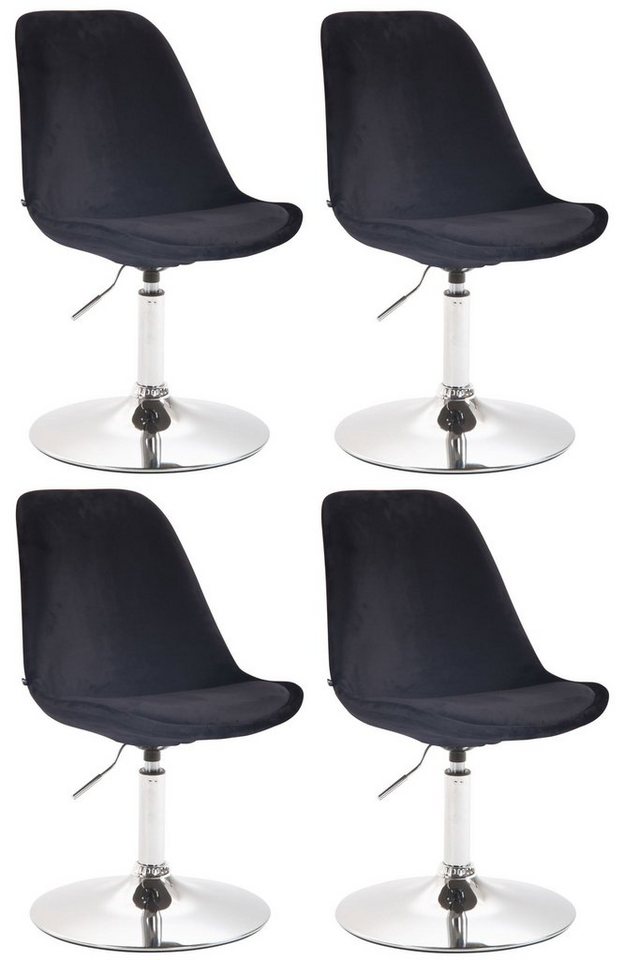 CLP Esszimmerstuhl Maverick Samt (4er Set, 4 St), dreh- & höhenverstellbar von CLP