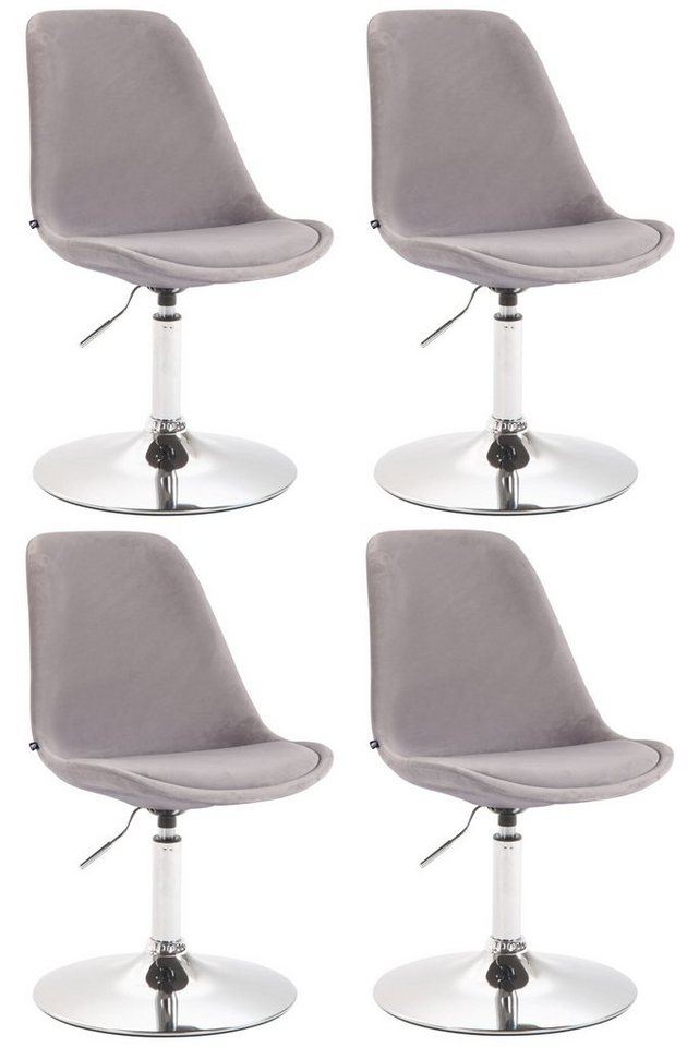 CLP Esszimmerstuhl Maverick Samt (4er Set, 4 St), dreh- & höhenverstellbar von CLP