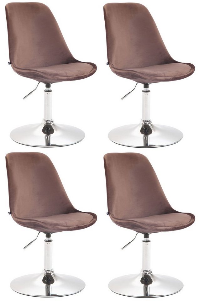 CLP Esszimmerstuhl Maverick Samt (4er Set, 4 St), dreh- & höhenverstellbar von CLP
