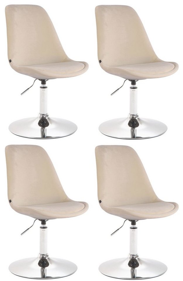 CLP Esszimmerstuhl Maverick Samt (4er Set, 4 St), dreh- & höhenverstellbar von CLP