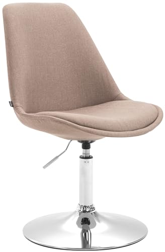 CLP Esszimmerstuhl Maverick I Stoff-Bezug I Drehstuhl, Farbe:Taupe, Gestell Farbe:Chrom von CLP