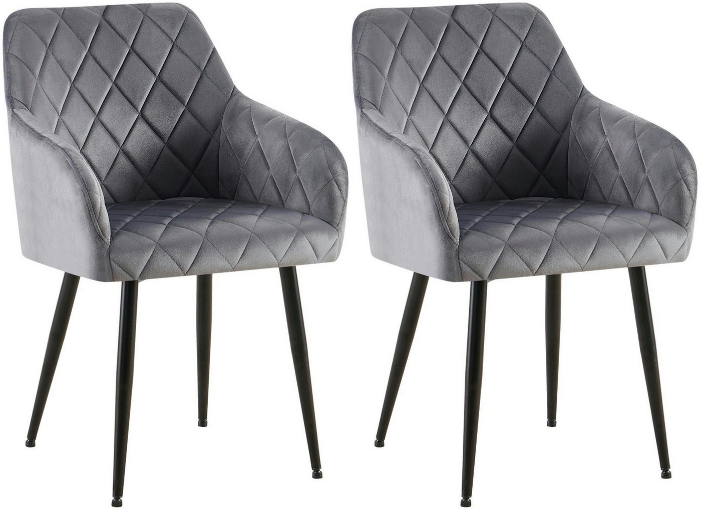 CLP Esszimmerstuhl Monett (2er Set, 2 St), gepolsterte Samtbezüge von CLP