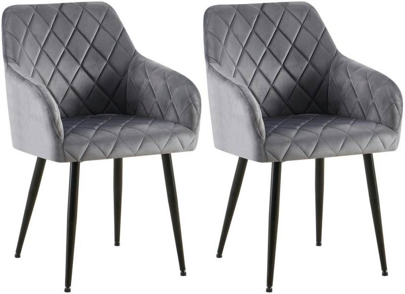 CLP Esszimmerstuhl Monett (2er Set, 2 St), gepolsterte Samtbezüge von CLP