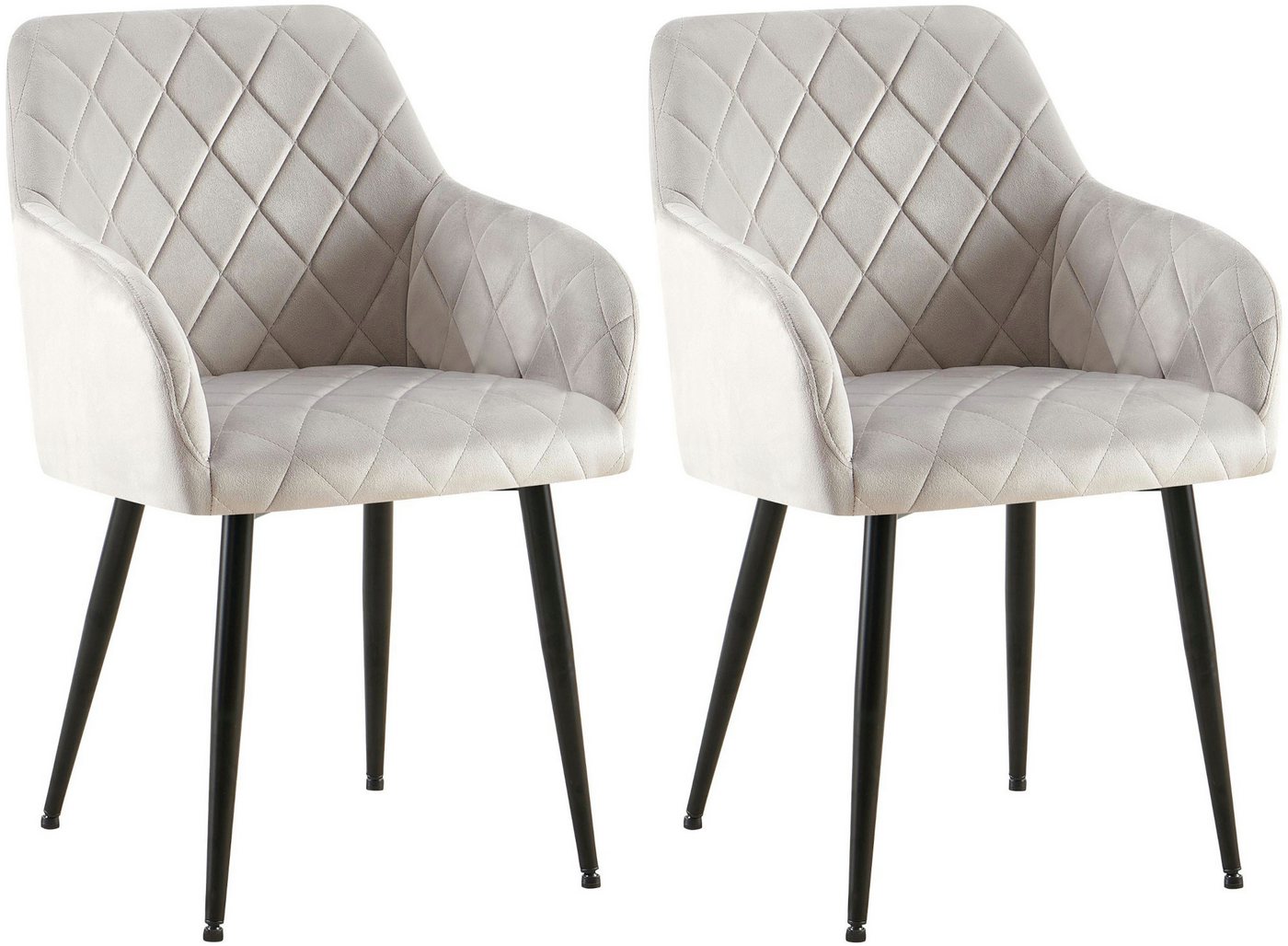 CLP Esszimmerstuhl Monett (2er Set, 2 St), gepolsterte Samtbezüge von CLP
