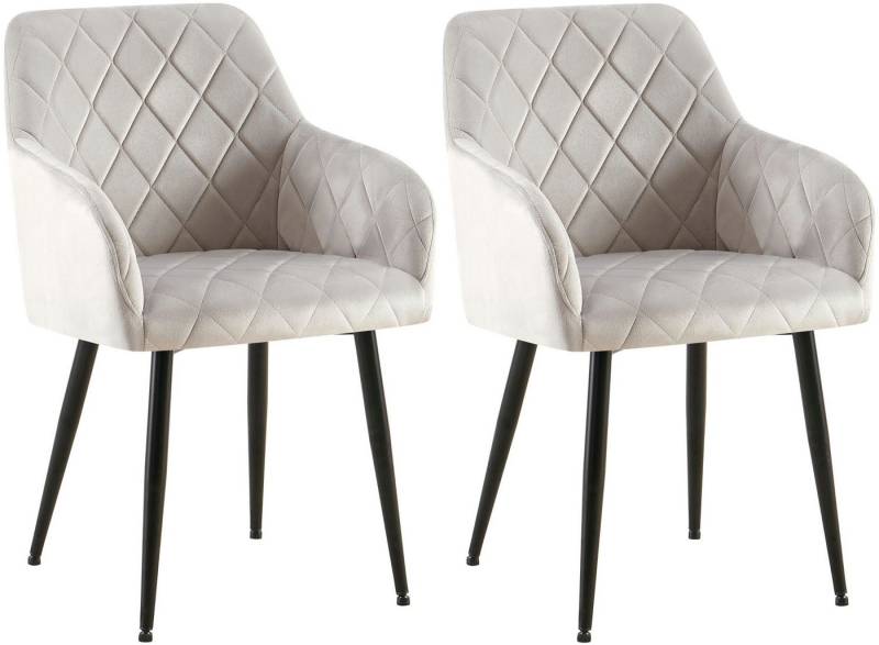 CLP Esszimmerstuhl Monett (2er Set, 2 St), gepolsterte Samtbezüge von CLP