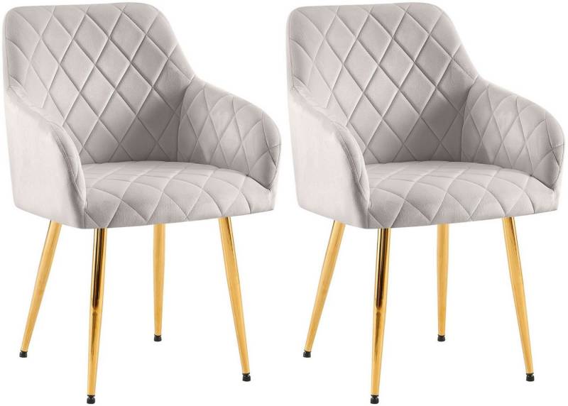 CLP Esszimmerstuhl Monett (2er Set, 2 St), gepolsterte Samtbezüge von CLP