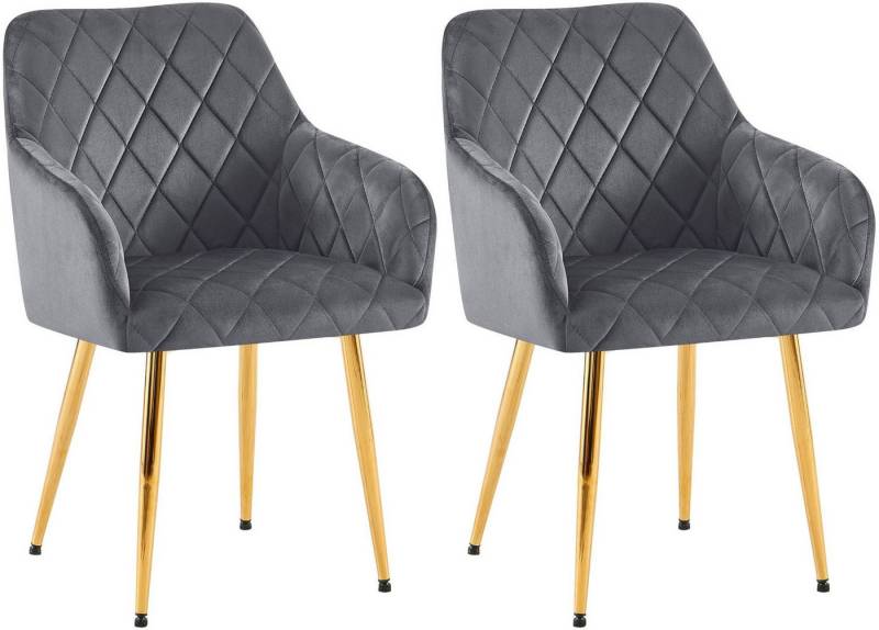 CLP Esszimmerstuhl Monett (2er Set, 2 St), gepolsterte Samtbezüge von CLP