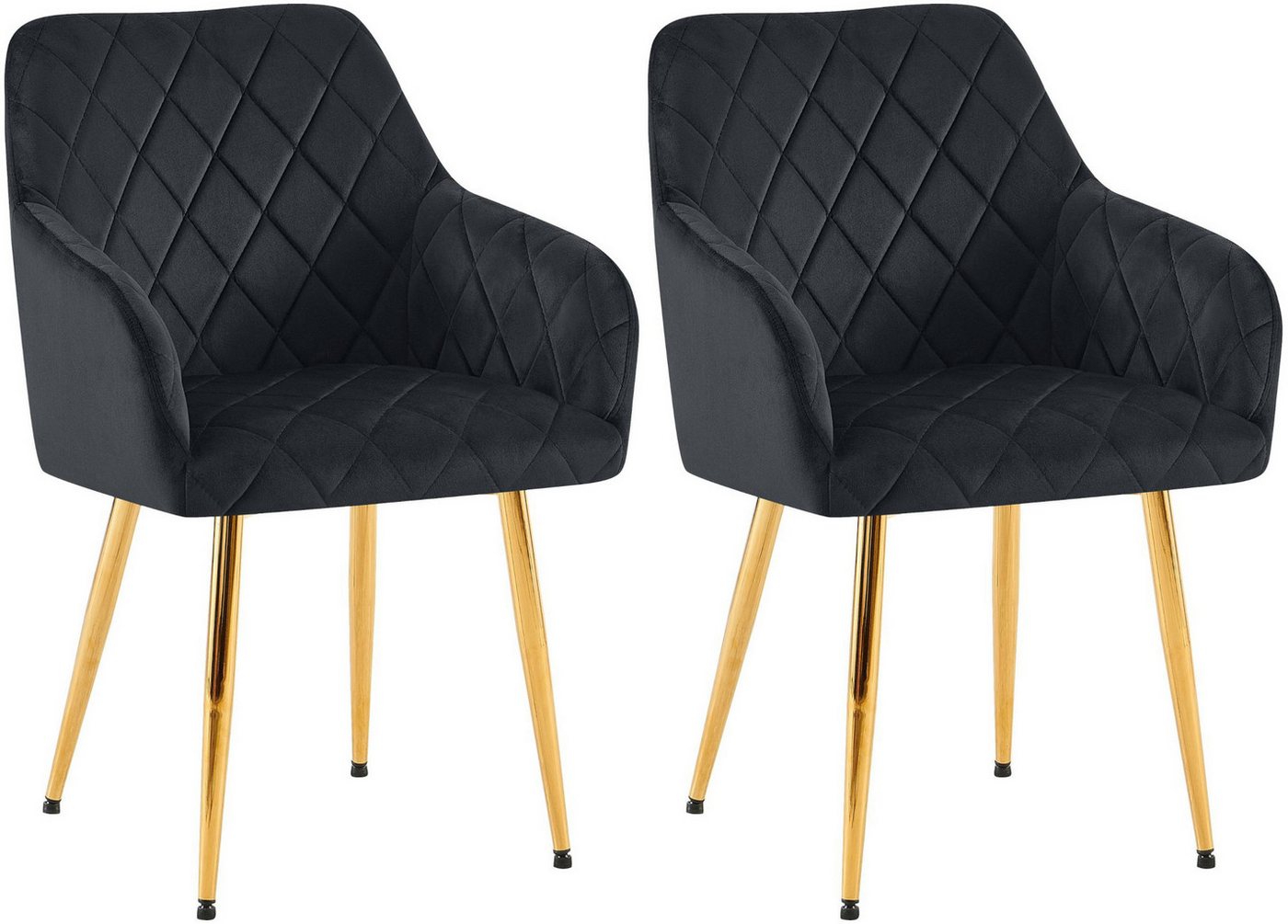 CLP Esszimmerstuhl Monett (2er Set, 2 St), gepolsterte Samtbezüge von CLP