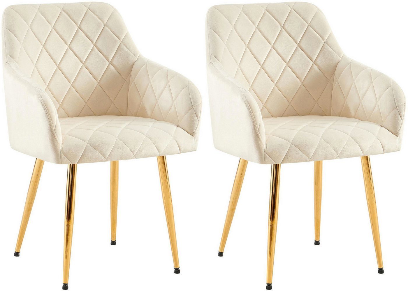 CLP Esszimmerstuhl Monett (2er Set, 2 St), gepolsterte Samtbezüge von CLP