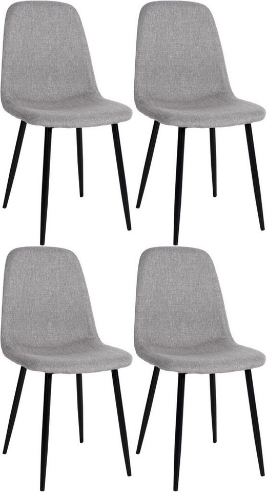 CLP Esszimmerstuhl Napier (4er Set), Metall, gepolstert, mit Lehne von CLP