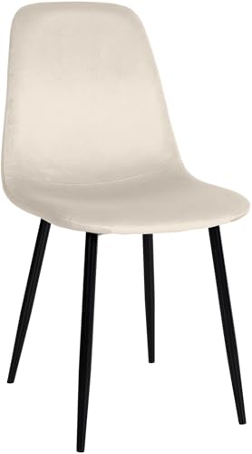 CLP Esszimmerstuhl Napier I Samt I Stoff I Kunstleder I Mit Bodenschonern, Farbe:Creme, Material:Samt CLP Esszimmerstuhl Napier I Samt I Stoff I Kunstleder I Mit Bodenschonern, Farbe:Creme, Material:Samt von CLP