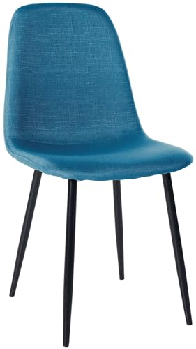 CLP Esszimmerstuhl Napier I Samt I Stoff I Kunstleder I Mit Bodenschonern, Farbe:blau, Material:Stoff von CLP