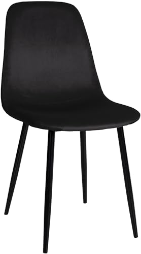CLP Esszimmerstuhl Napier I Samt I Stoff I Kunstleder I Mit Bodenschonern, Farbe:schwarz, Material:Samt CLP Esszimmerstuhl Napier I Samt I Stoff I Kunstleder I Mit Bodenschonern, Farbe:schwarz, Material:Samt von CLP