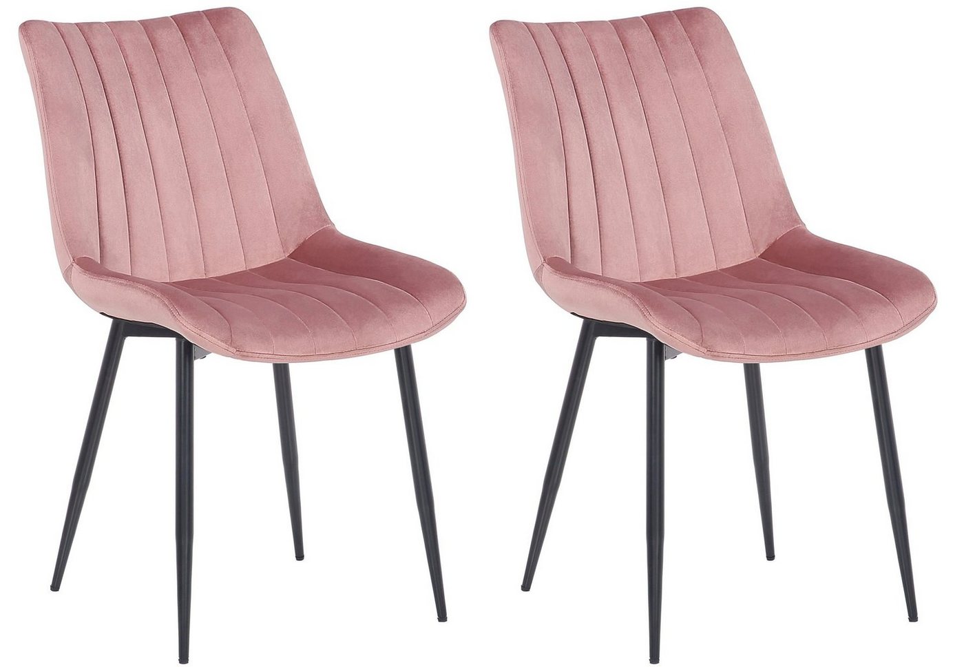 CLP Esszimmerstuhl Rahden Samt (2er Set), Metall-Gestell, gepolstert von CLP