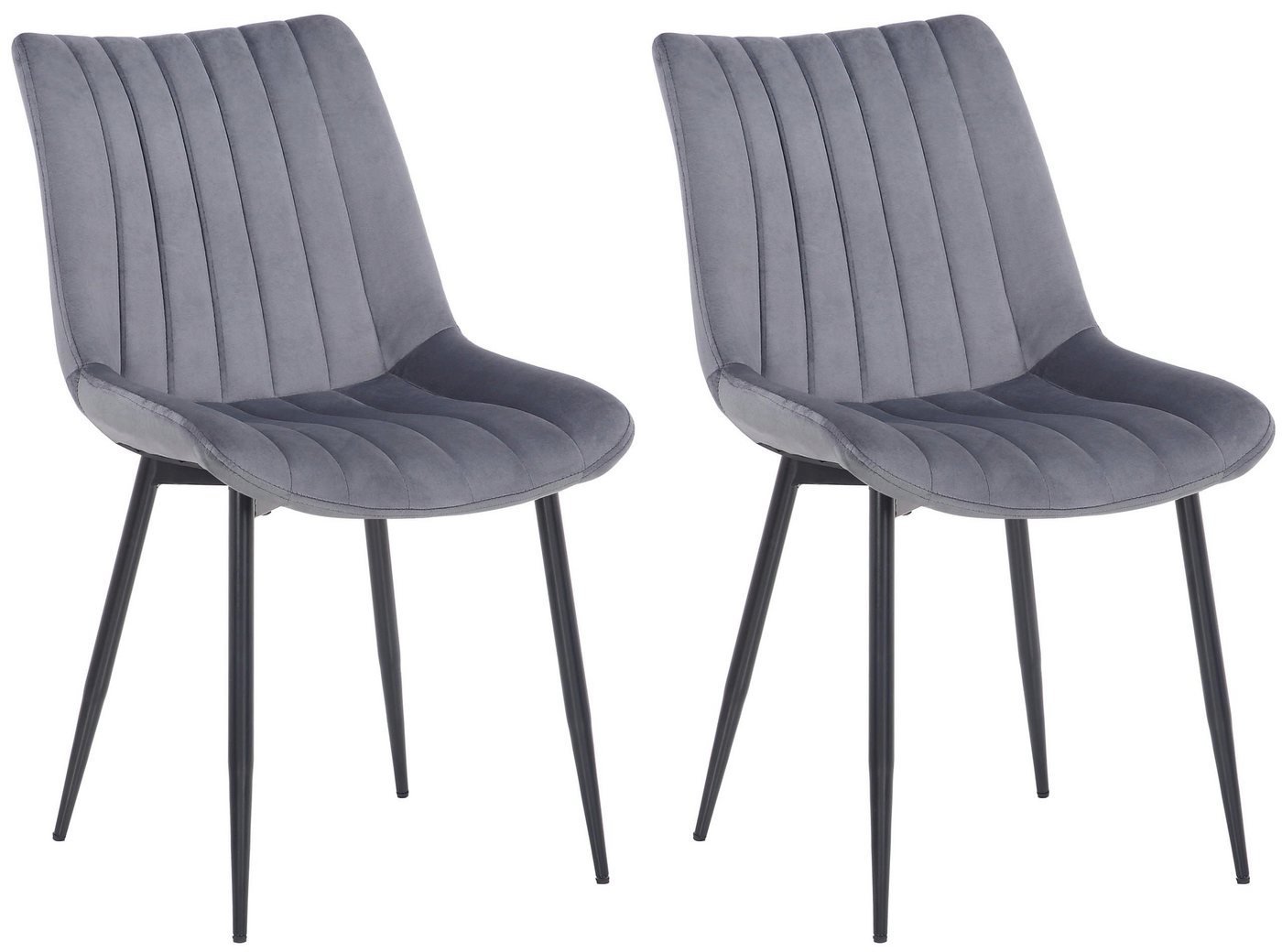 CLP Esszimmerstuhl Rahden Samt (2er Set), Metall-Gestell, gepolstert von CLP