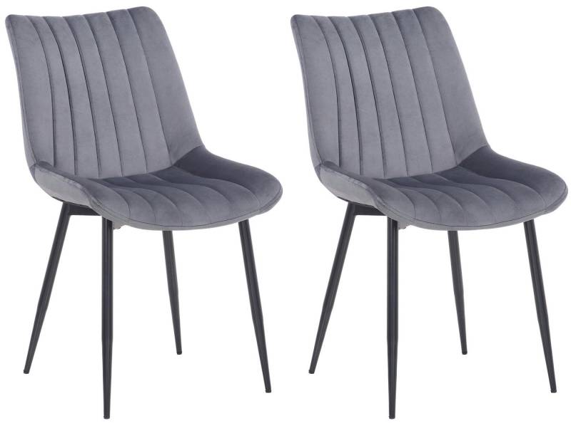 CLP Esszimmerstuhl Rahden Samt (2er Set), Metall-Gestell, gepolstert von CLP