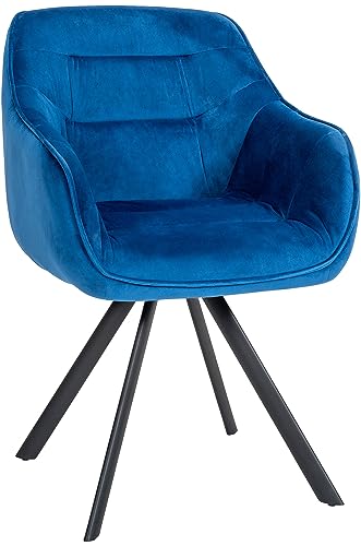 CLP Esszimmerstuhl Russel I Samtbezug Oder Antiker Stoffbezug I Hochwertige Polsterung I Besucherstuhl Mit Robustem 4-Fuß Metallgestell, Farbe:blau, Material:Samt CLP Esszimmerstuhl Russel I Samtbezug Oder Antiker Stoffbezug I Hochwertige Polsterung I Besucherstuhl Mit Robustem 4-Fuß Metallgestell, Farbe:blau, Material:Samt von CLP