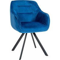 Esszimmerstuhl Russel Samt oder Stoff blau Samt von CLP