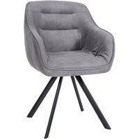 CLP - Esszimmerstuhl Russel Samt oder Stoff grau Vintage Stoff von CLP