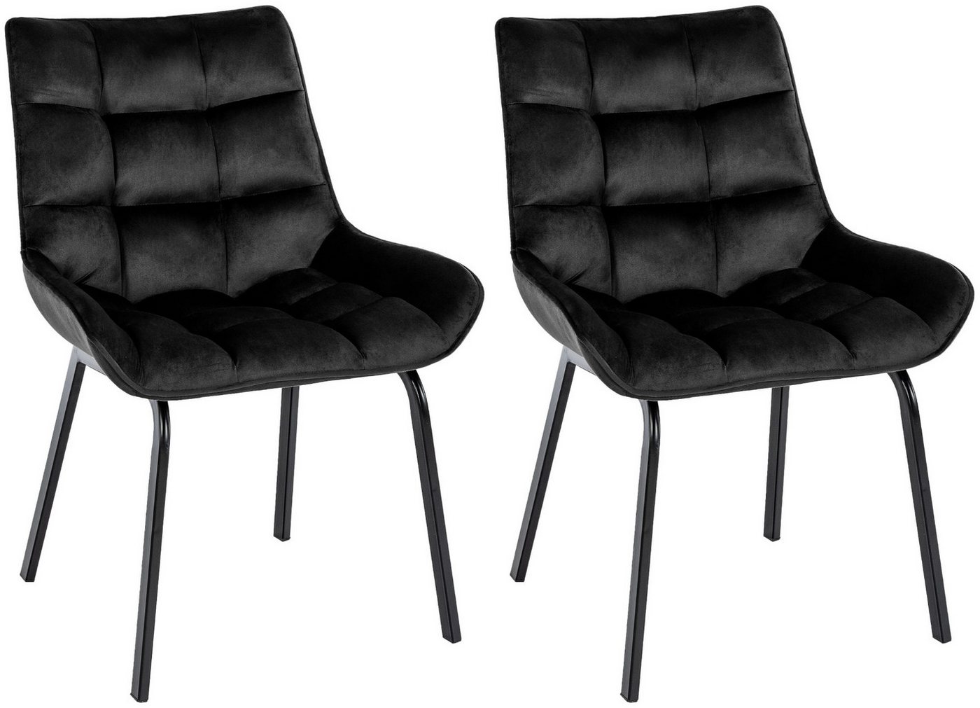 CLP Esszimmerstuhl Saranda (2er Set), stilvoller Polsterstuhl, stabiles Metallgestell von CLP