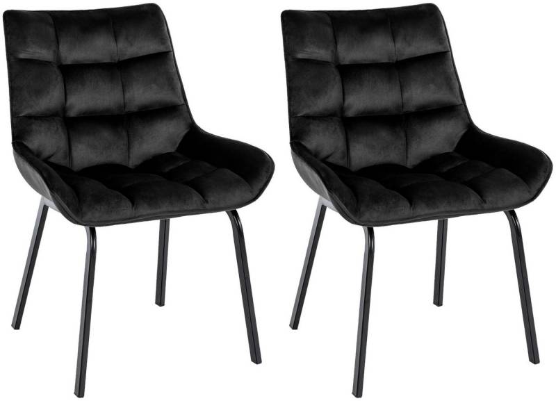 CLP Esszimmerstuhl Saranda (2er Set), stilvoller Polsterstuhl, stabiles Metallgestell von CLP