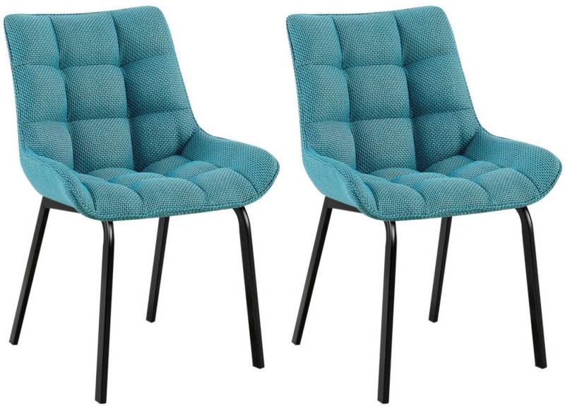 CLP Esszimmerstuhl Saranda (2er Set), stilvoller Polsterstuhl, stabiles Metallgestell von CLP