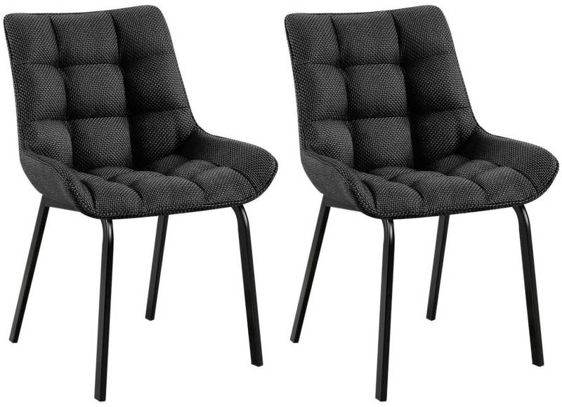 CLP Esszimmerstuhl Saranda (2er Set), stilvoller Polsterstuhl, stabiles Metallgestell von CLP