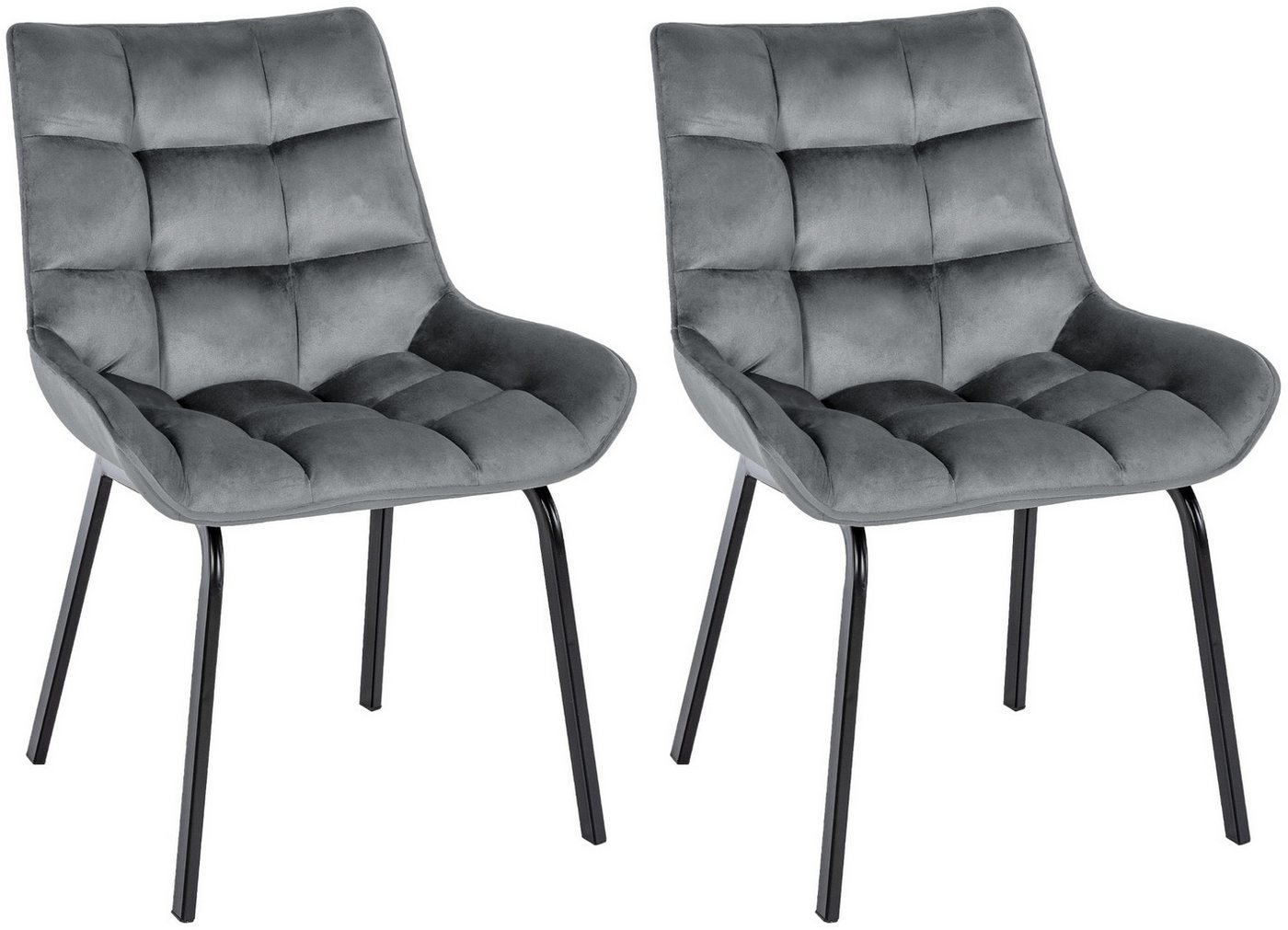 CLP Esszimmerstuhl Saranda (2er Set), stilvoller Polsterstuhl, stabiles Metallgestell von CLP