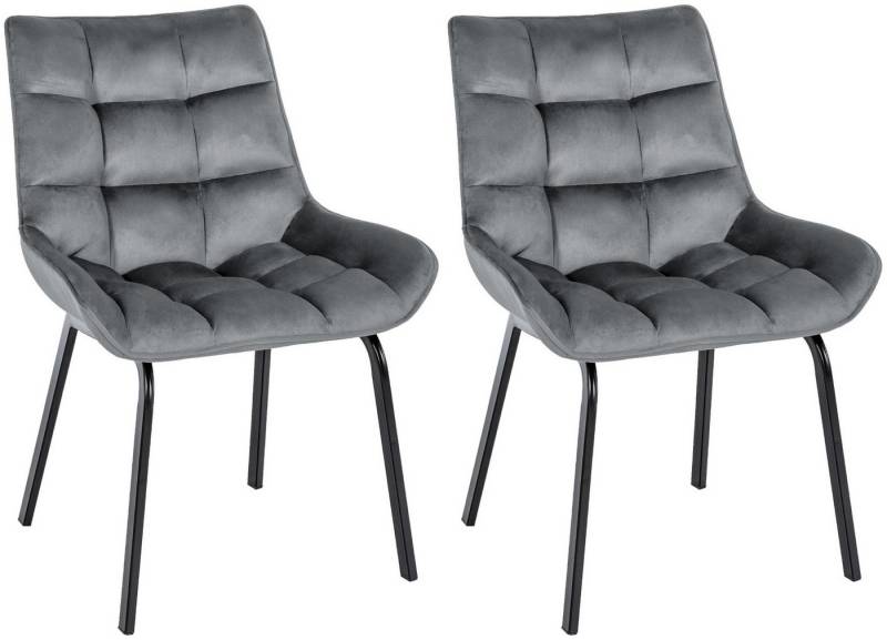 CLP Esszimmerstuhl Saranda (2er Set), stilvoller Polsterstuhl, stabiles Metallgestell von CLP