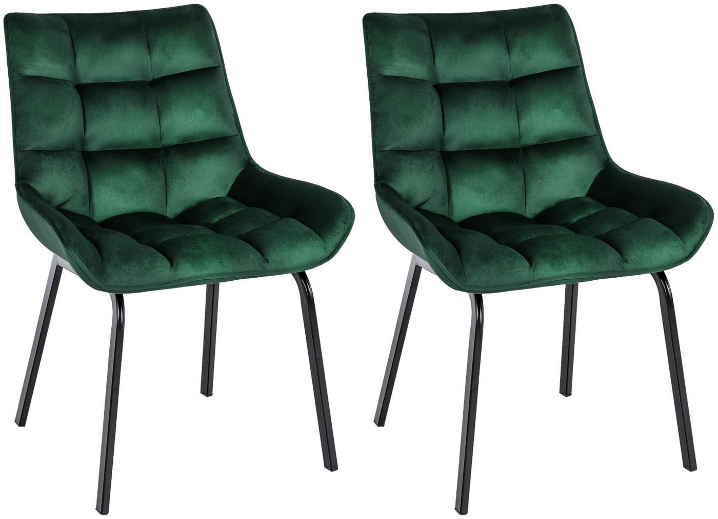 CLP Esszimmerstuhl Saranda (2er Set), stilvoller Polsterstuhl, stabiles Metallgestell von CLP