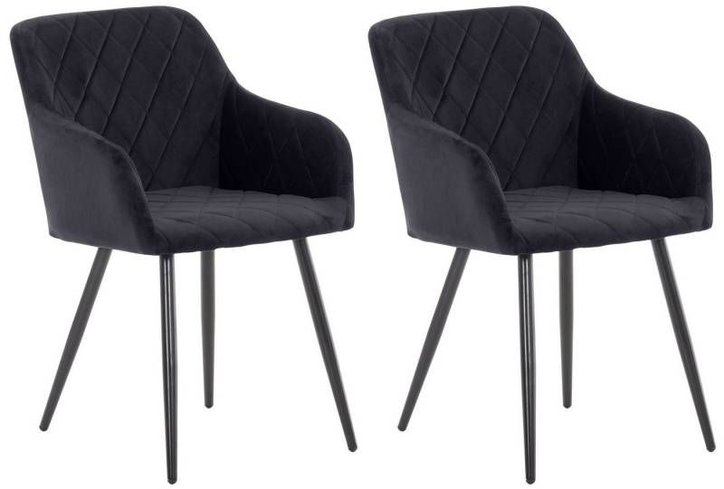 CLP Esszimmerstuhl Shila (2er Set, 2 St), Samt oder Stoff, mit Armlehnen von CLP