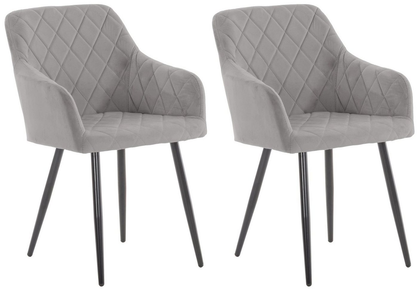 CLP Esszimmerstuhl Shila (2er Set, 2 St), Samt oder Stoff, mit Armlehnen von CLP