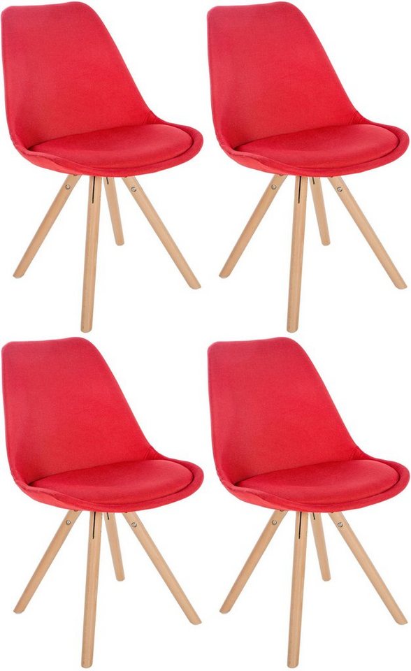 CLP Esszimmerstuhl Sofia Stoff (4er Set, 4 St), mit Holzgestell von CLP